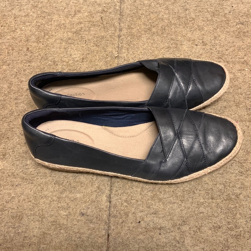 Clarks Danelly Shine Jute Woven Leather Flats Loafer Clarks 12 m